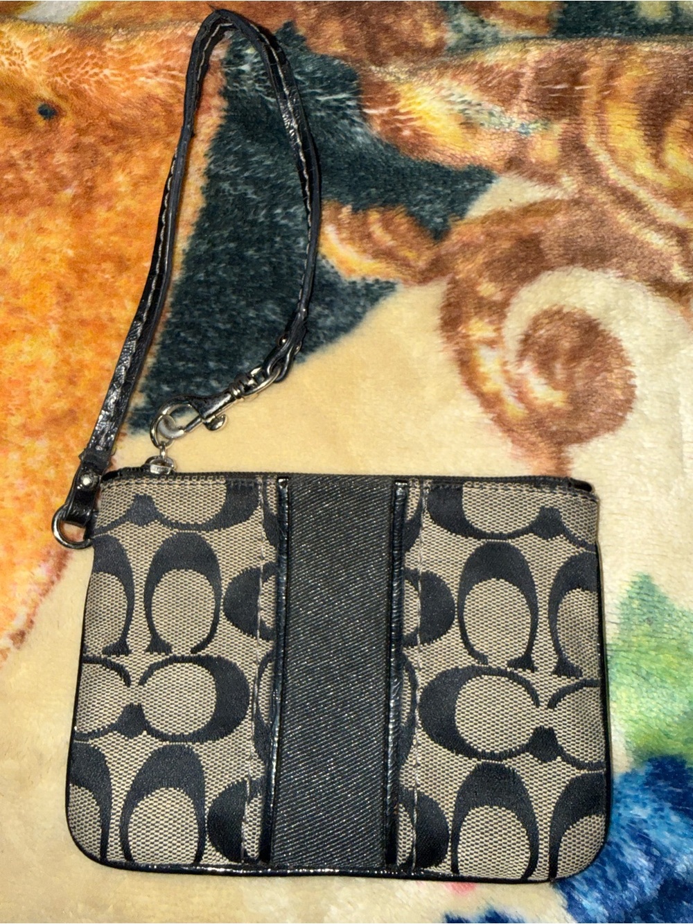 Coach Signature Stripe Small Wristlet